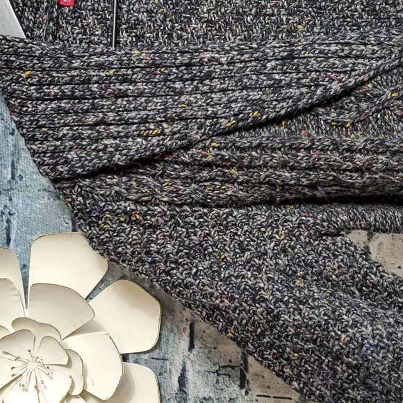 5/$30 🎀 Merona | Gray Marled Knit Wool Blend Chunky Cardigan Sweater Jacket - Picture 6 of 10